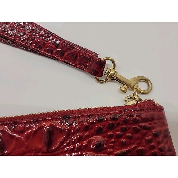 BRAHMIN Melbourne Betty Lacquer Red Glossy Zip Wristlet Clutch Red NWOT Has Card - Picture 6 of 16